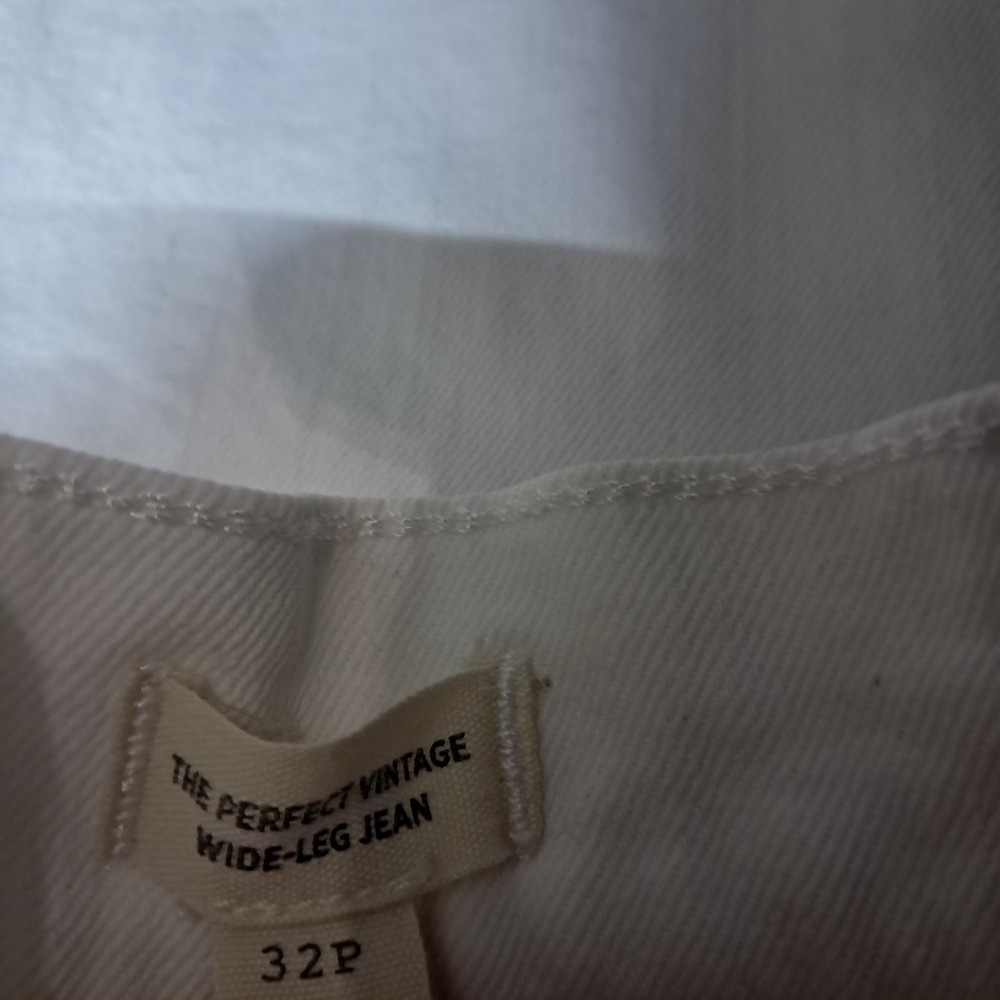 Madewell The Perfect Vintage Wide Leg Jeans Women's 32 Petite White High Rise - Picture 5 of 11